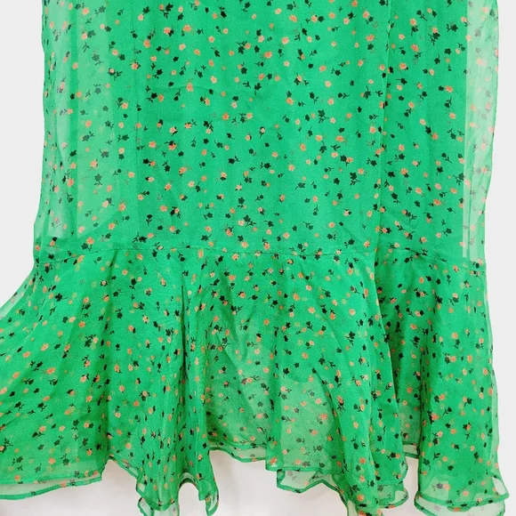 Veronica Beard green floral midi dress